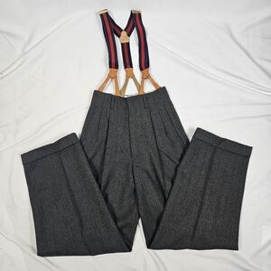 Ralph Lauren Gray Trousers with Suspenders